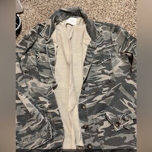 Camouflage Button-Up Jacket